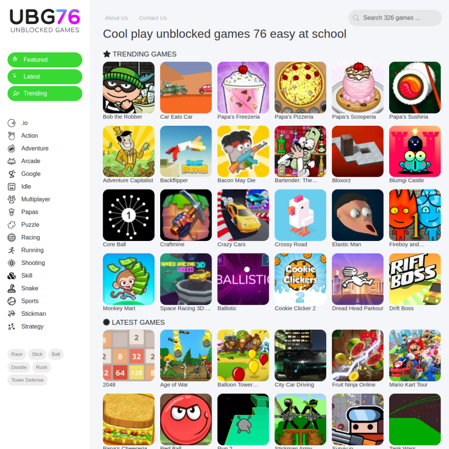 unblockedgames76.gitlab.io homepage screenshot