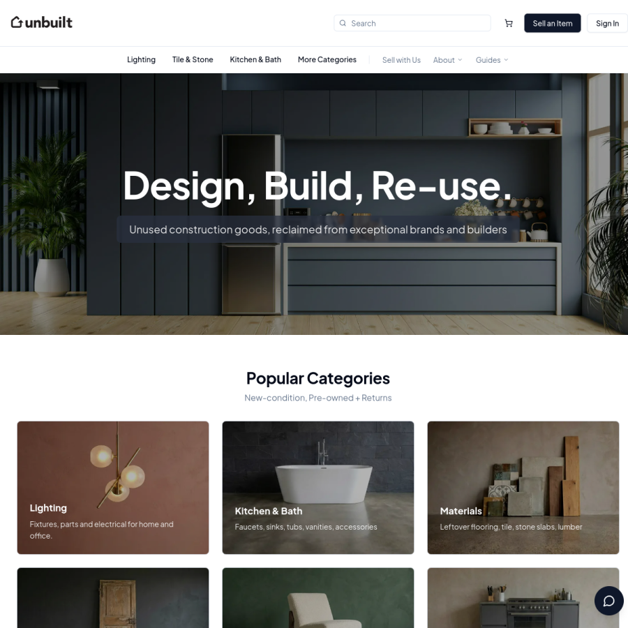 unbuilt.co homepage screenshot