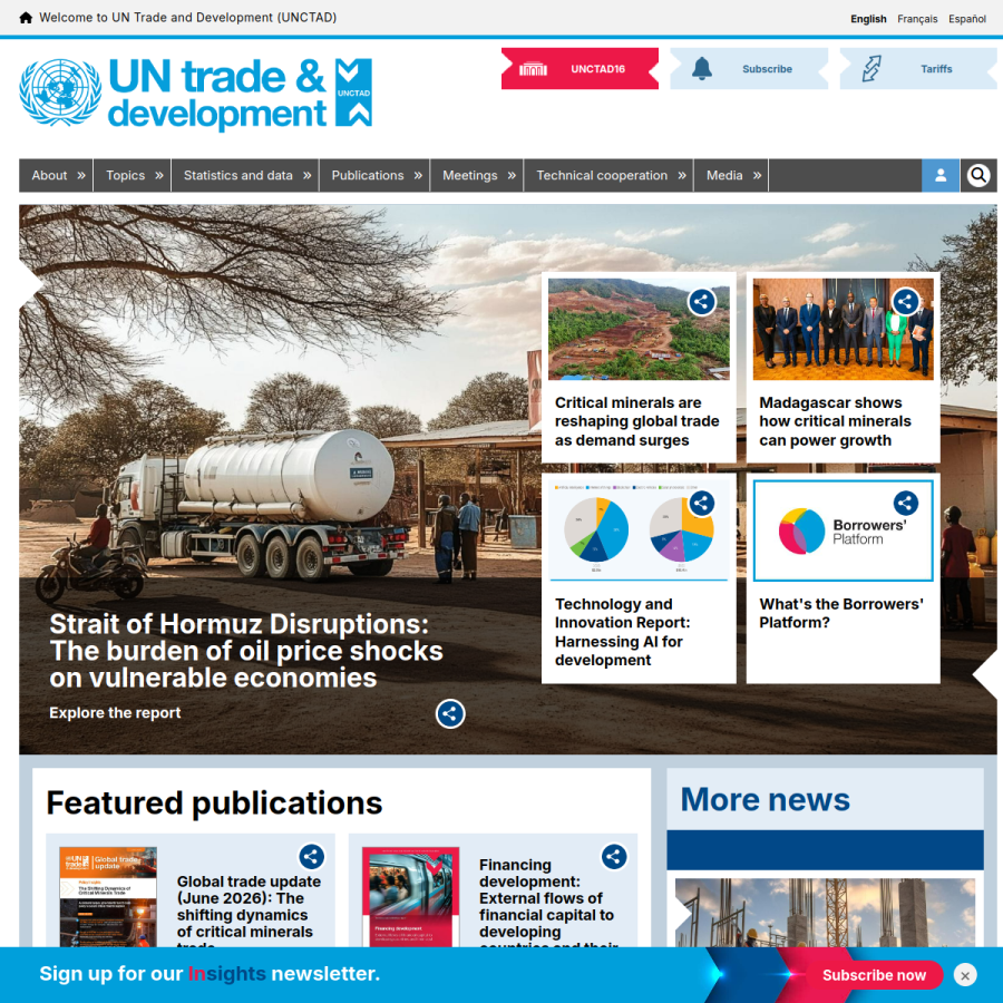 unctad.org homepage screenshot