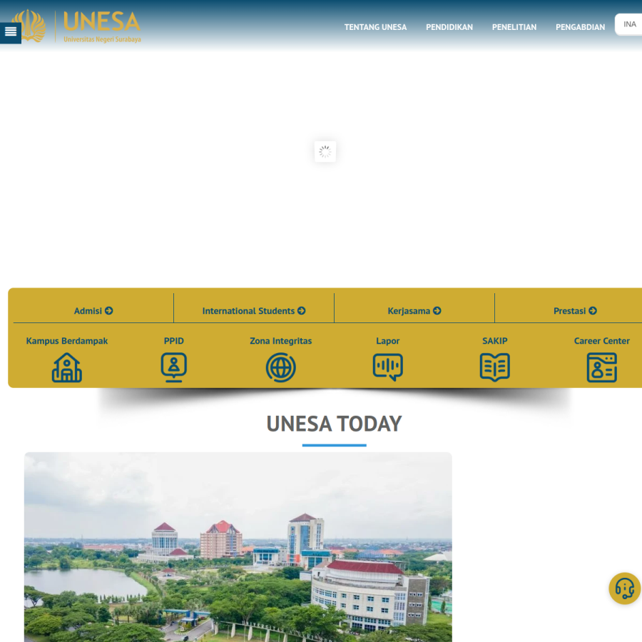 unesa.ac.id homepage screenshot