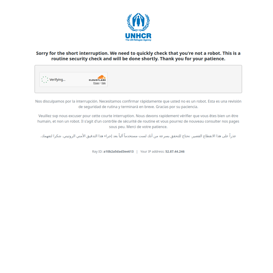 unhcr.org homepage screenshot