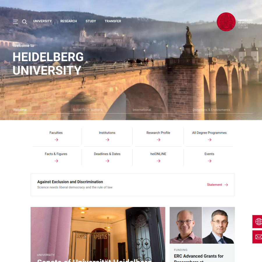 uni-heidelberg.de homepage screenshot