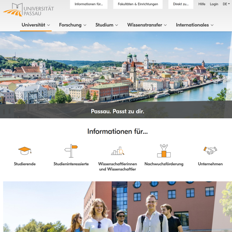 uni-passau.de homepage screenshot