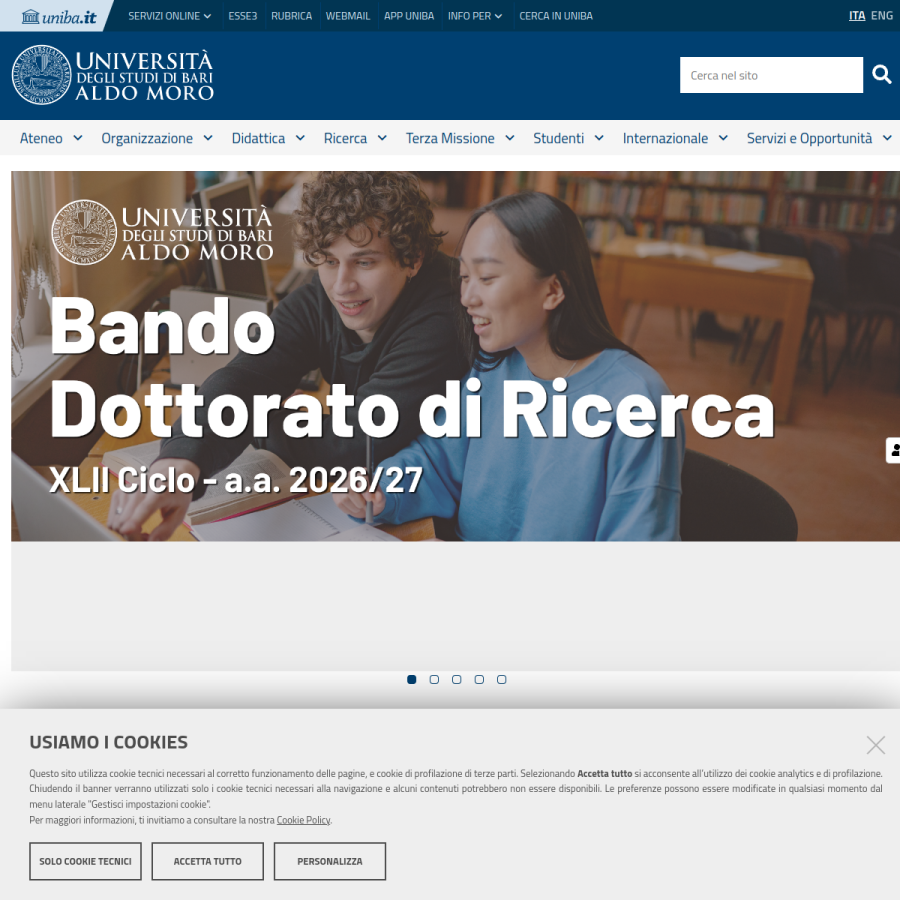 uniba.it homepage screenshot