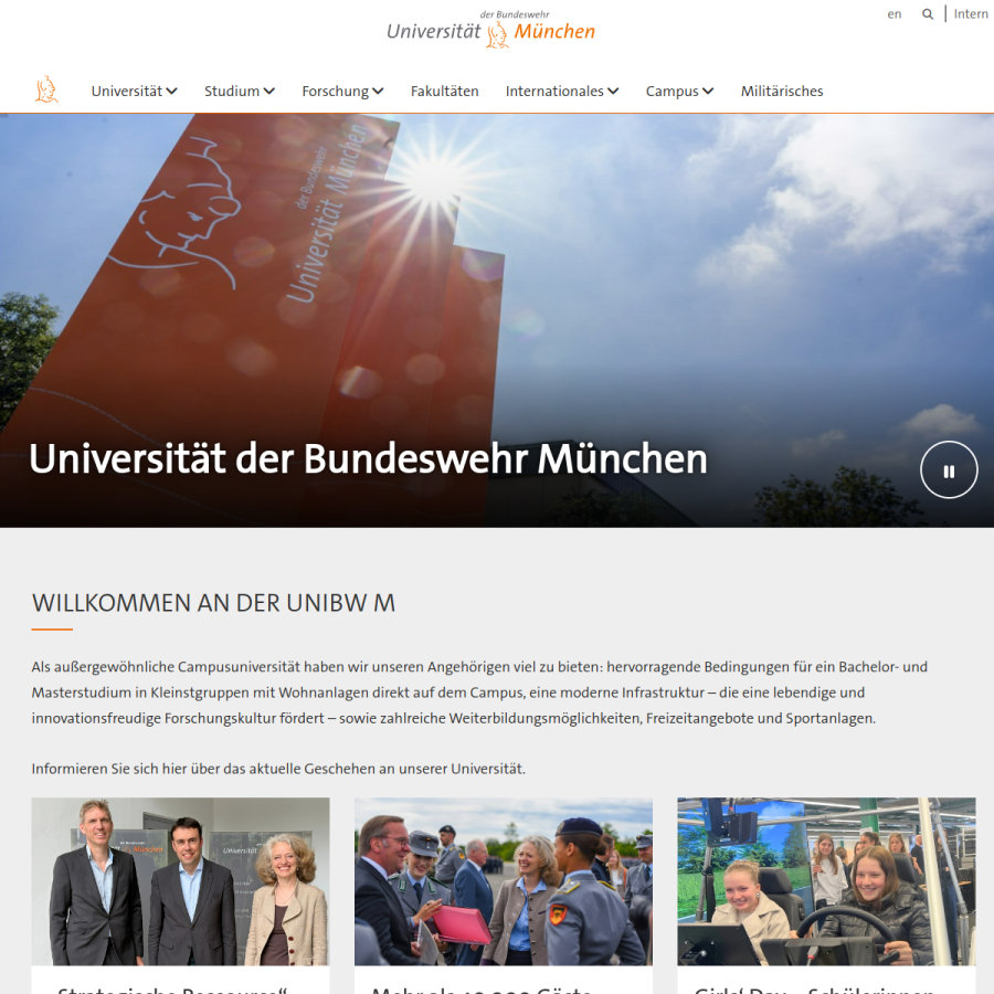 unibw.de homepage screenshot