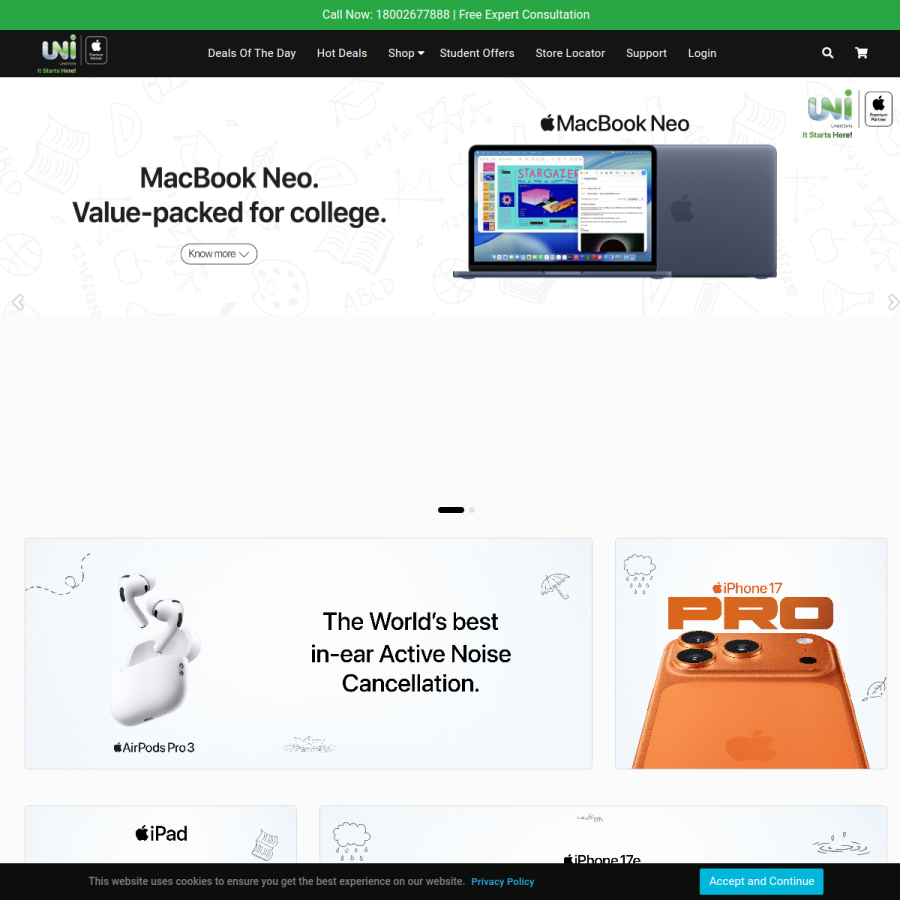 unicornstore.in homepage screenshot