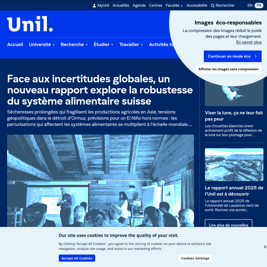 unil.ch homepage screenshot