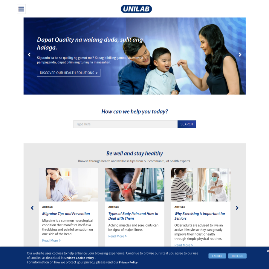 unilab.com.ph homepage screenshot