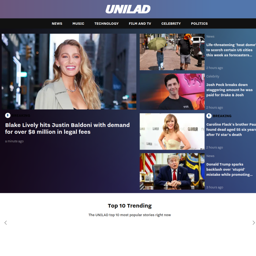unilad.com homepage screenshot