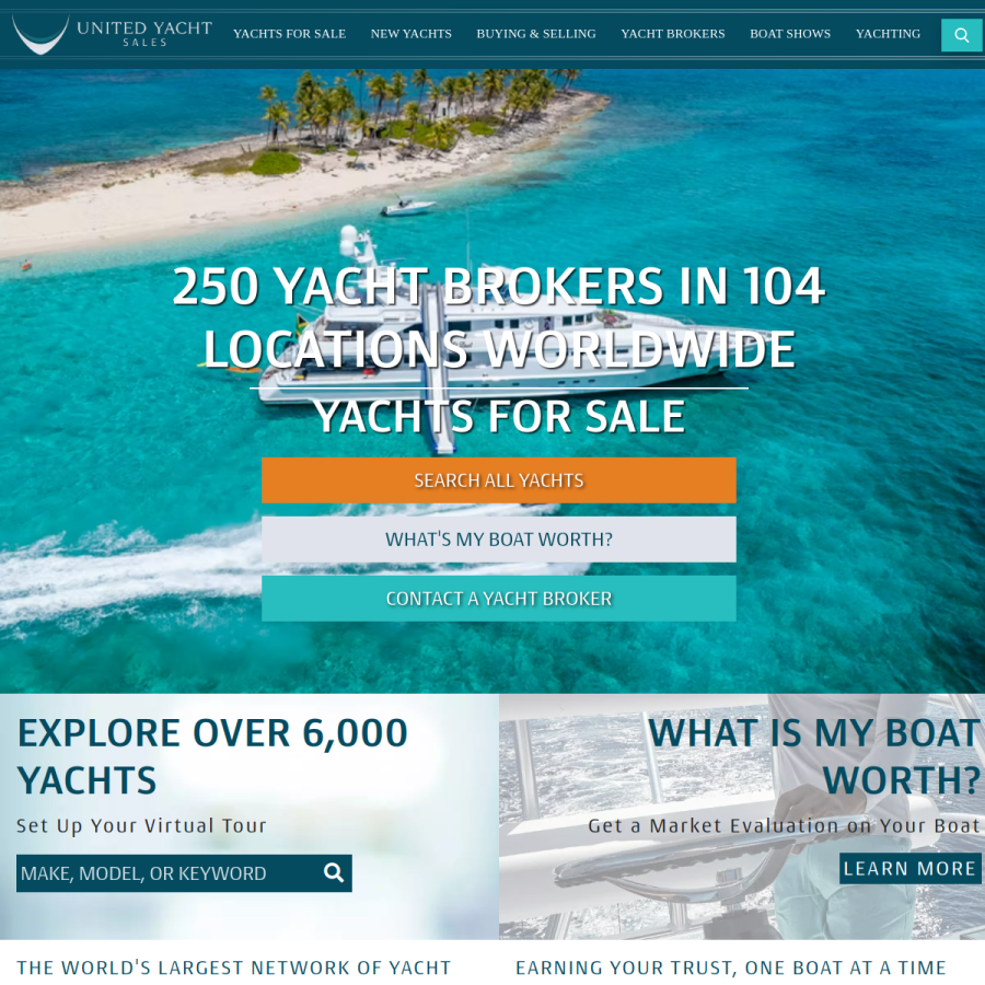 unitedyacht.com homepage screenshot