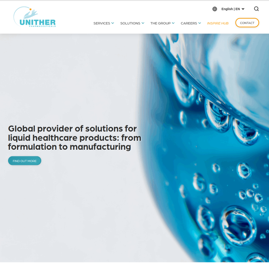 unither-pharma.com homepage screenshot