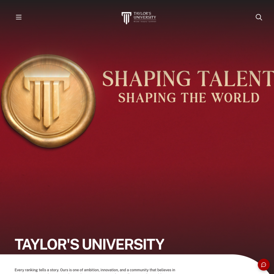 university.taylors.edu.my homepage screenshot