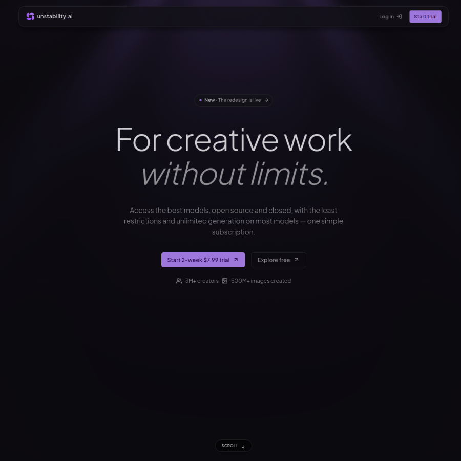 unstability.ai homepage screenshot