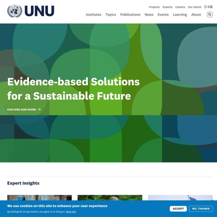 unu.edu homepage screenshot