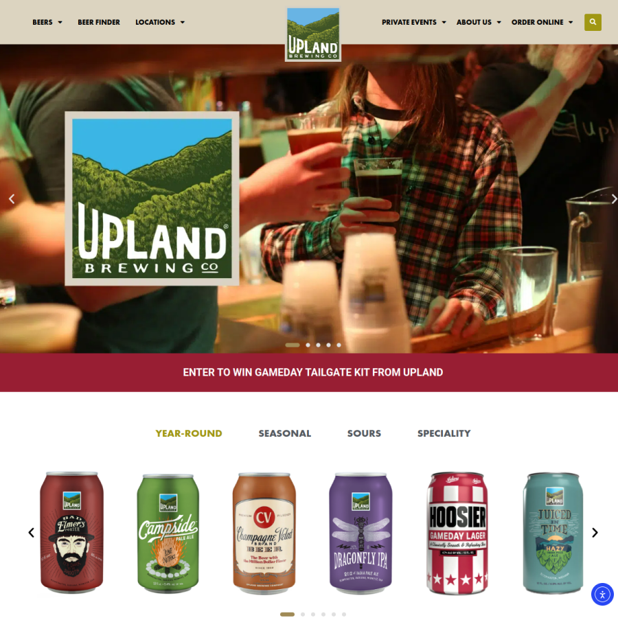 uplandbeer.com homepage screenshot