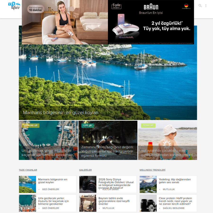 uplifers.com homepage screenshot