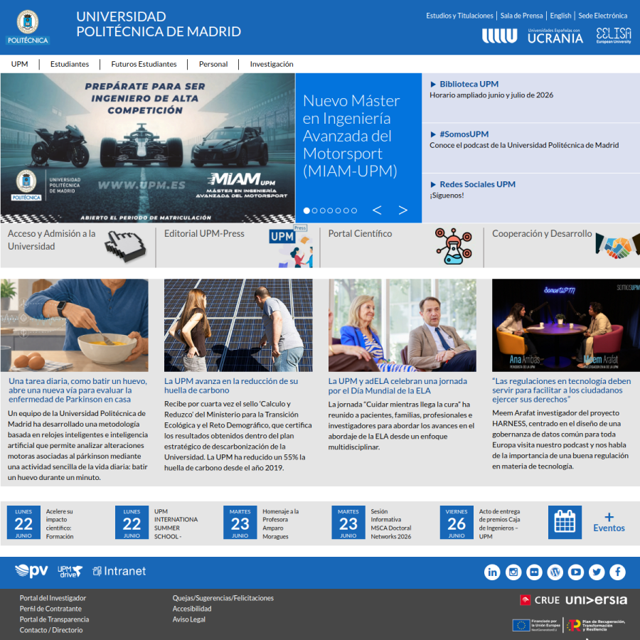 upm.es homepage screenshot