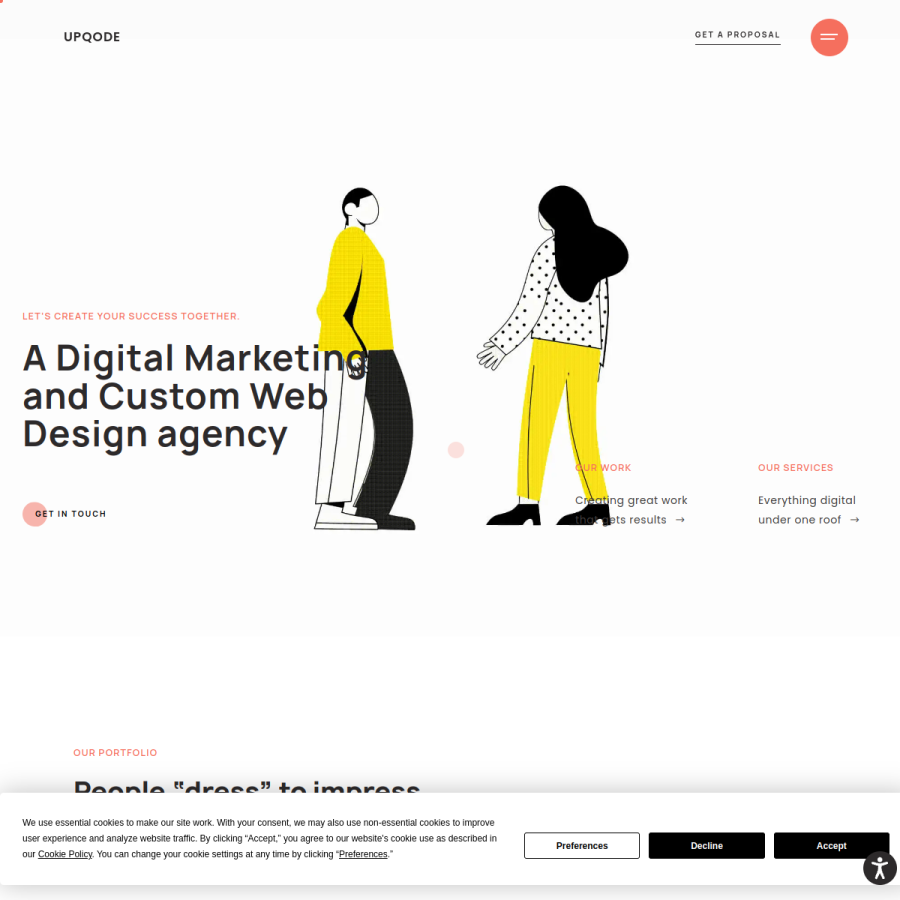 upqode.com homepage screenshot