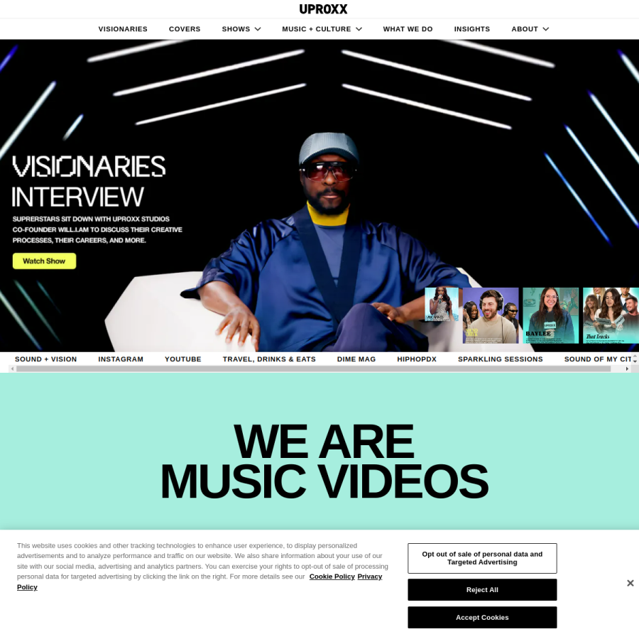 uproxx.com homepage screenshot