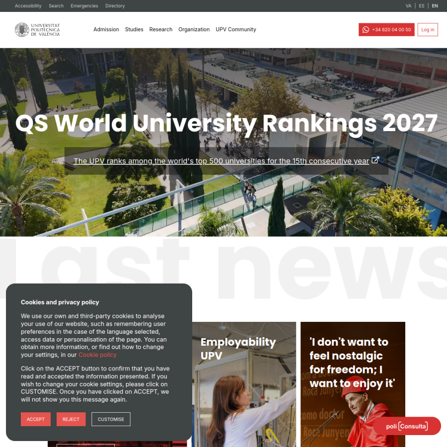 upv.es homepage screenshot