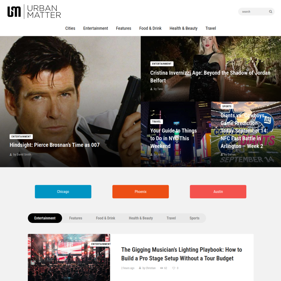 urbanmatter.com homepage screenshot