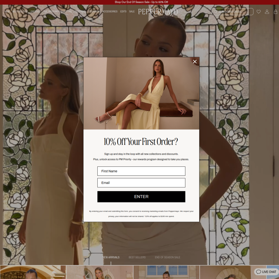us.peppermayo.com homepage screenshot