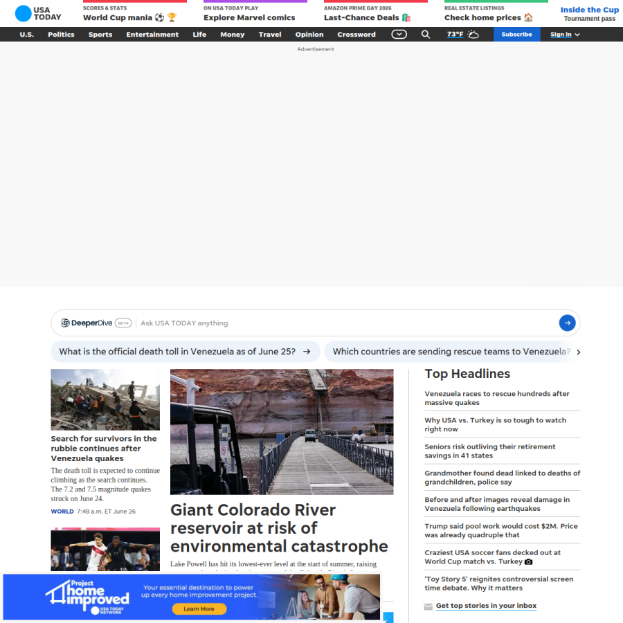 usatoday.com homepage screenshot
