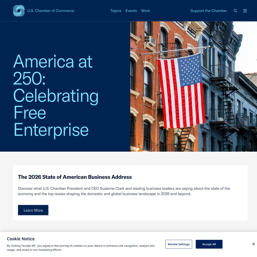 uschamber.com homepage screenshot