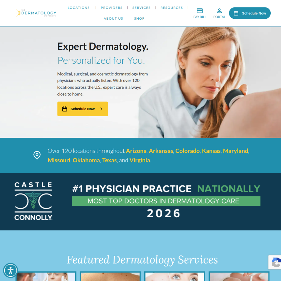 usdermatologypartners.com homepage screenshot