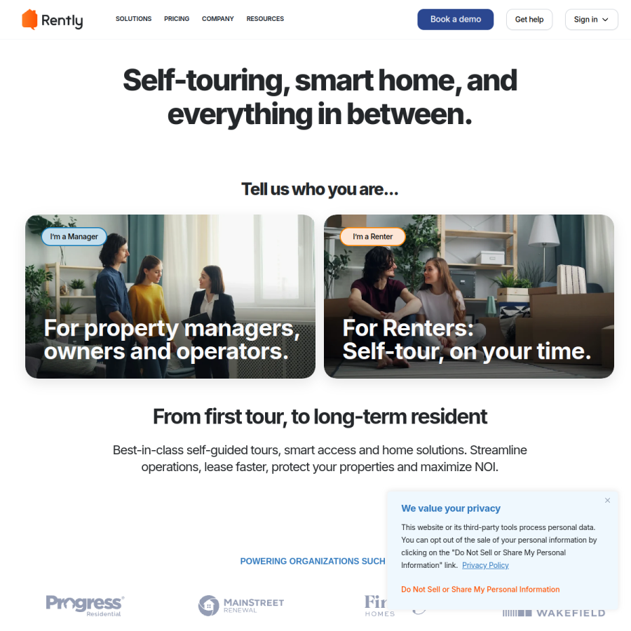 use.rently.com homepage screenshot