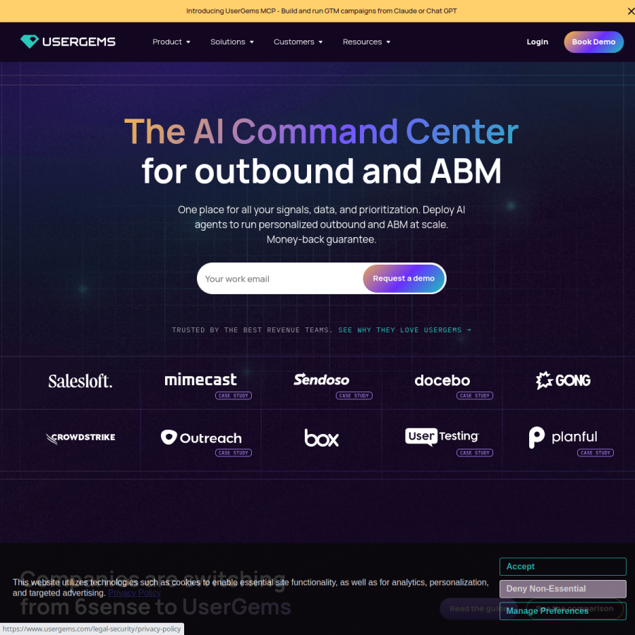 usergems.com homepage screenshot