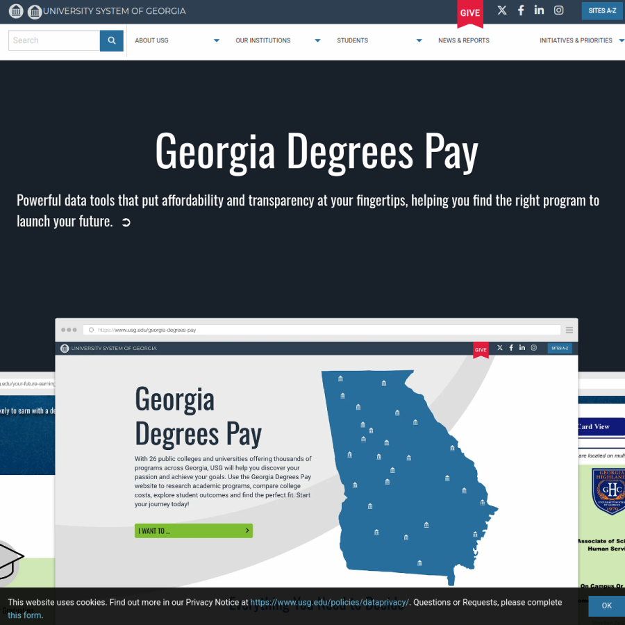 usg.edu homepage screenshot