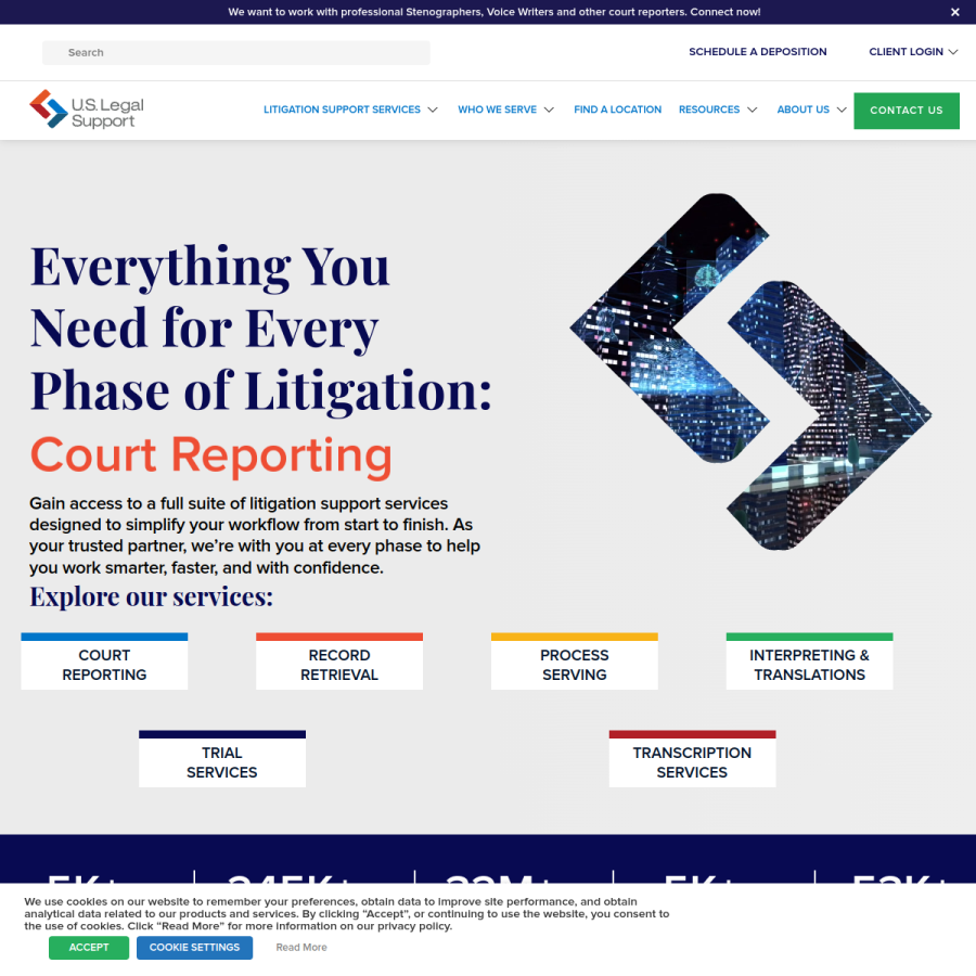 uslegalsupport.com homepage screenshot