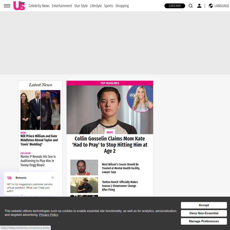 usmagazine.com homepage screenshot
