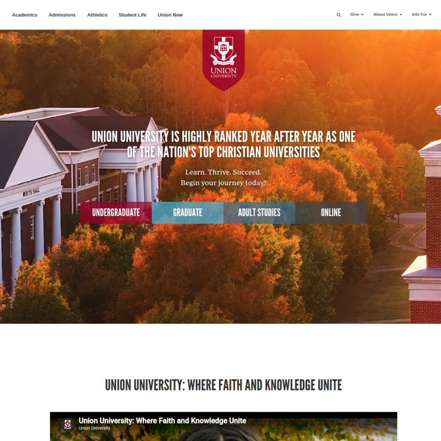 uu.edu homepage screenshot