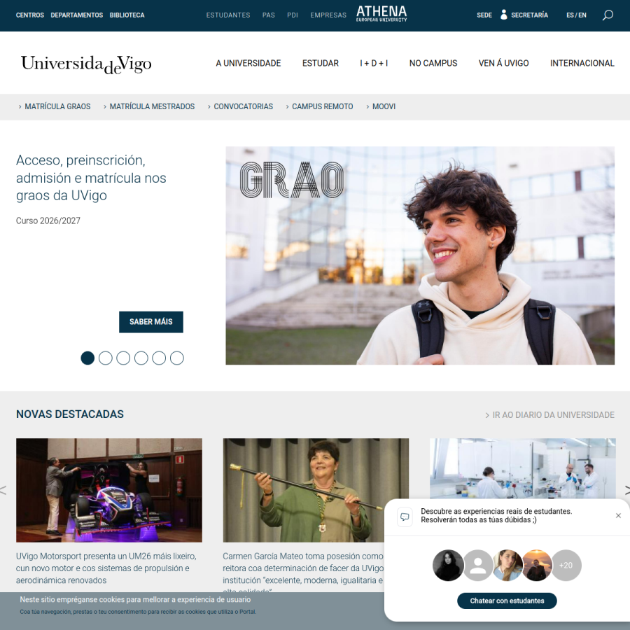 uvigo.es homepage screenshot