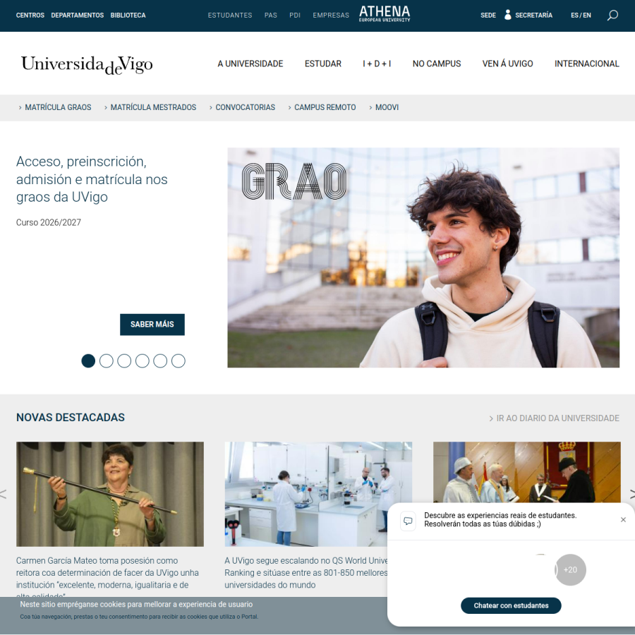 uvigo.gal homepage screenshot