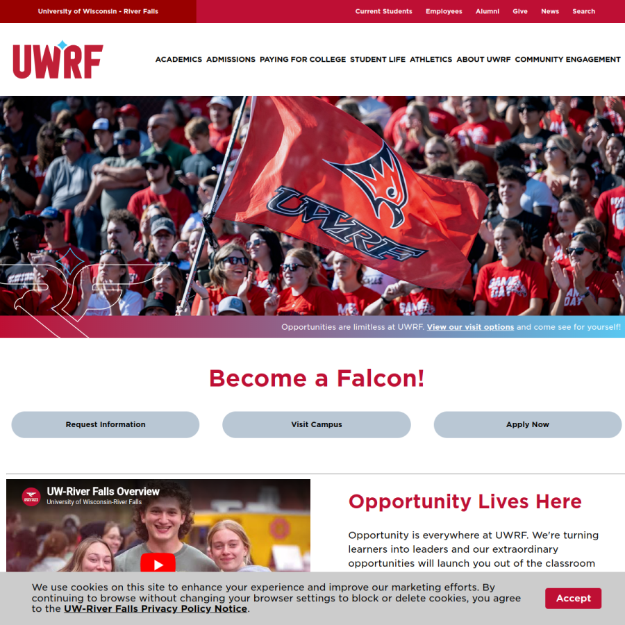 uwrf.edu homepage screenshot