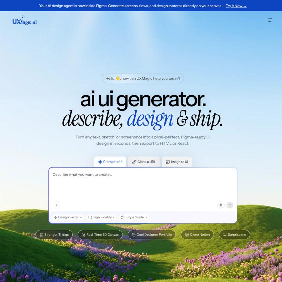 uxmagic.ai homepage screenshot
