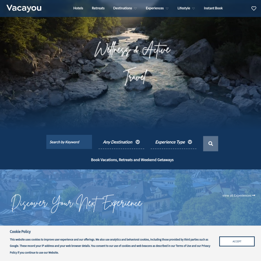 vacayou.com homepage screenshot
