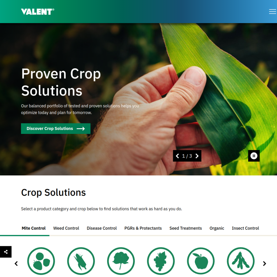 valent.com homepage screenshot
