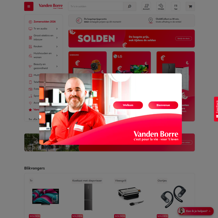 vandenborre.be homepage screenshot