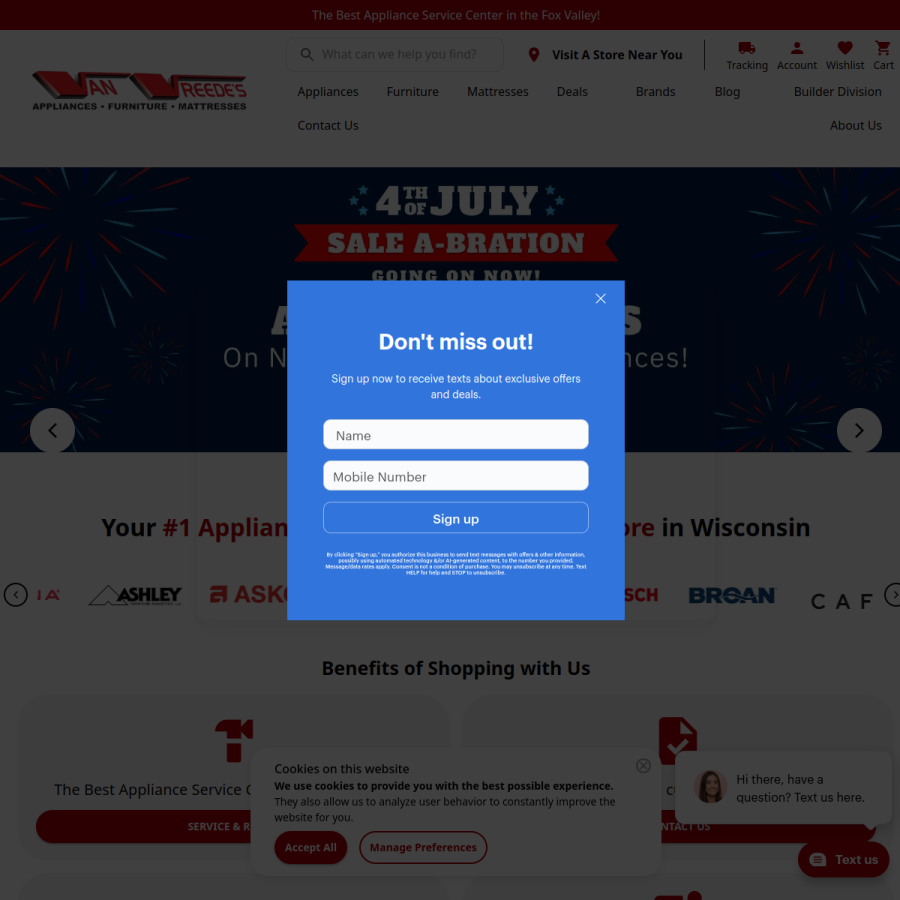 vanvreedes.com homepage screenshot