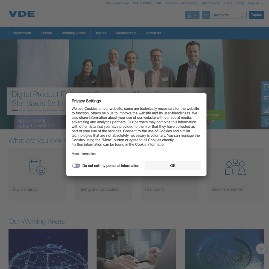 vde.com homepage screenshot