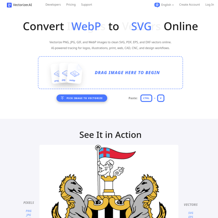 vectorizer.ai homepage screenshot