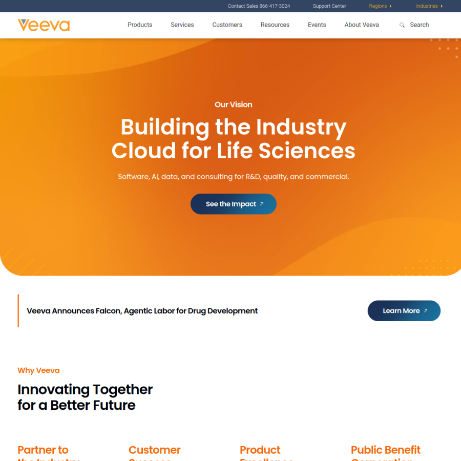 veeva.com homepage screenshot