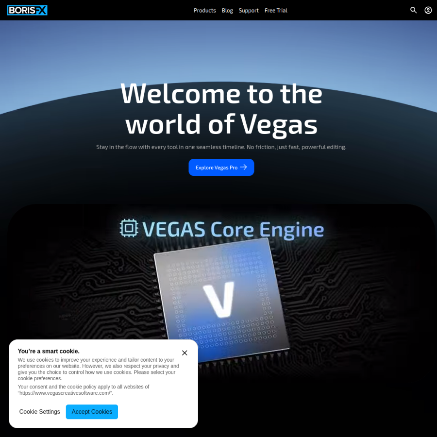 vegascreativesoftware.com homepage screenshot