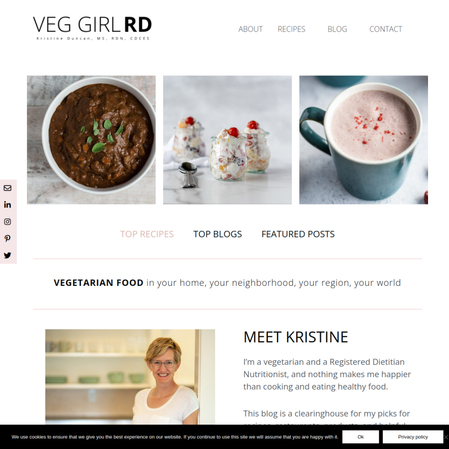 veggirlrd.com homepage screenshot