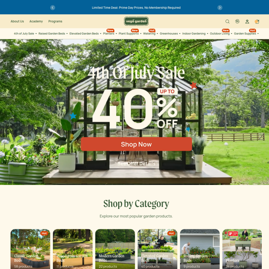 vegogarden.com homepage screenshot