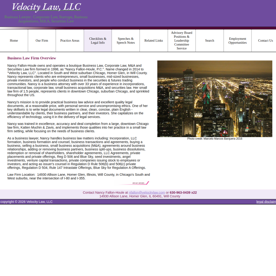 velocitylaw.com homepage screenshot